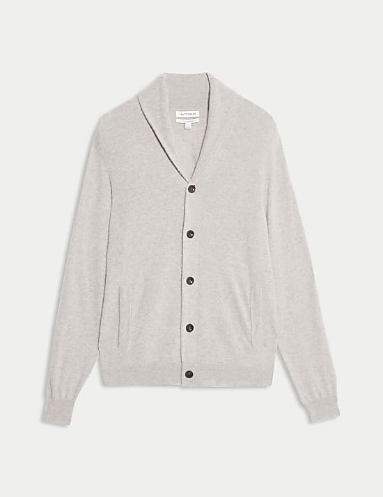 Ζακέτα με φαρδύ γιακά από 100% κασμίρι