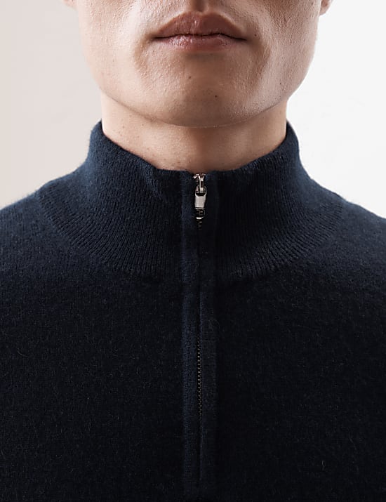Πουλόβερ με φερμουάρ στο μισό μήκος από 100% κασμίρι