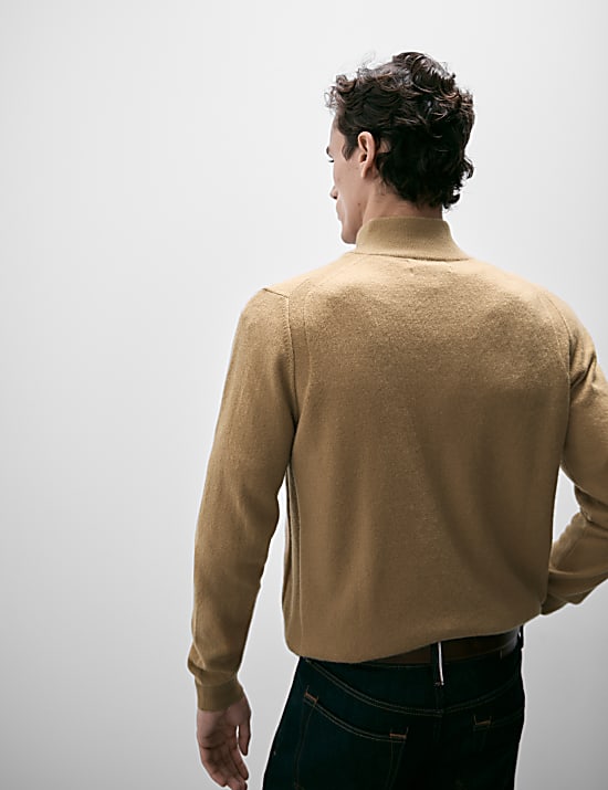 Πουλόβερ με φερμουάρ στο μισό μήκος από 100% κασμίρι