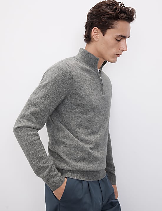 Pure Cashmere Half Zip Jumper