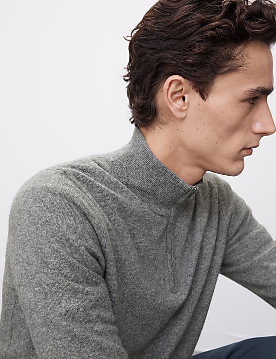 Pure Cashmere Half Zip Jumper