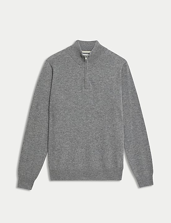 Pure Cashmere Half Zip Jumper