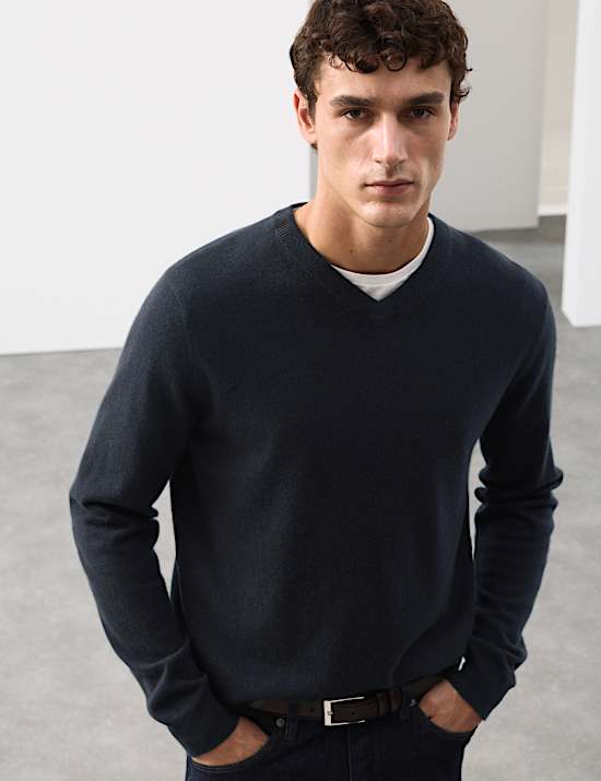 Pure Cashmere V-Neck Jumper