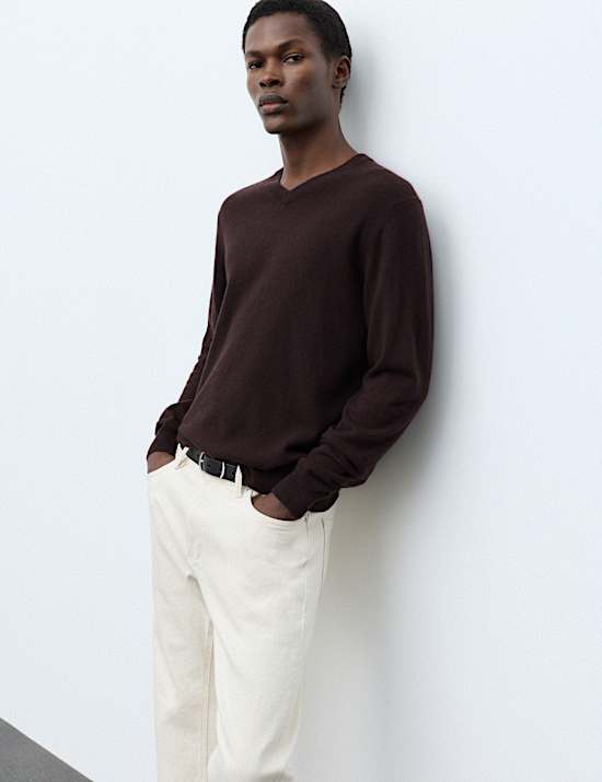 Pure Cashmere V-Neck Jumper