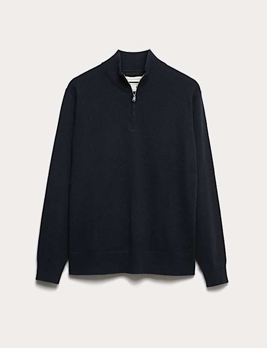 Pure Cashmere Half Zip Jumper