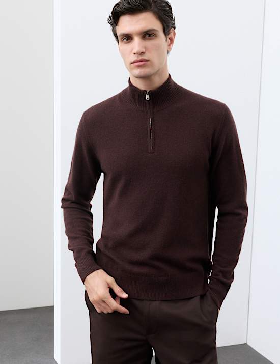 Pure Cashmere Half Zip Jumper