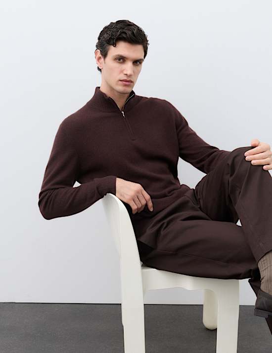 Pure Cashmere Half Zip Jumper