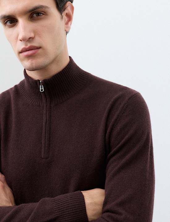 Pure Cashmere Half Zip Jumper