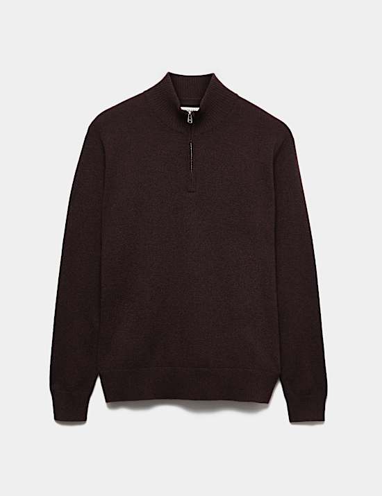 Pure Cashmere Half Zip Jumper