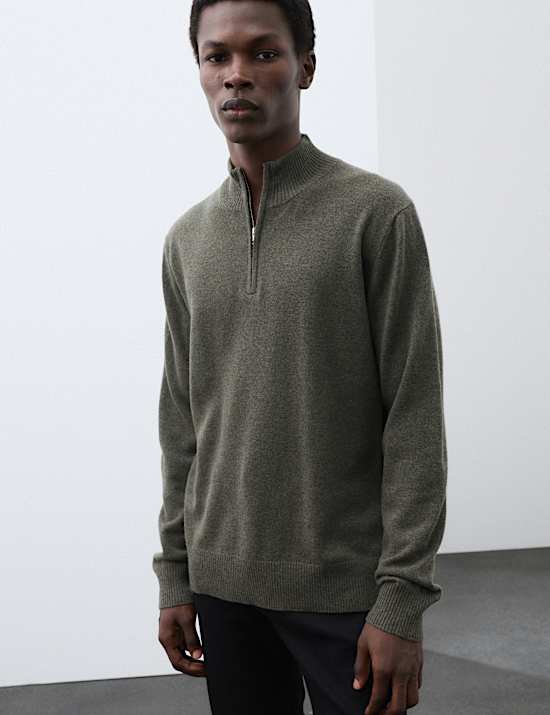 Pure Cashmere Half Zip Jumper