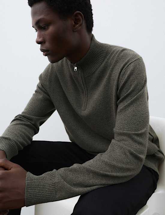 Pure Cashmere Half Zip Jumper