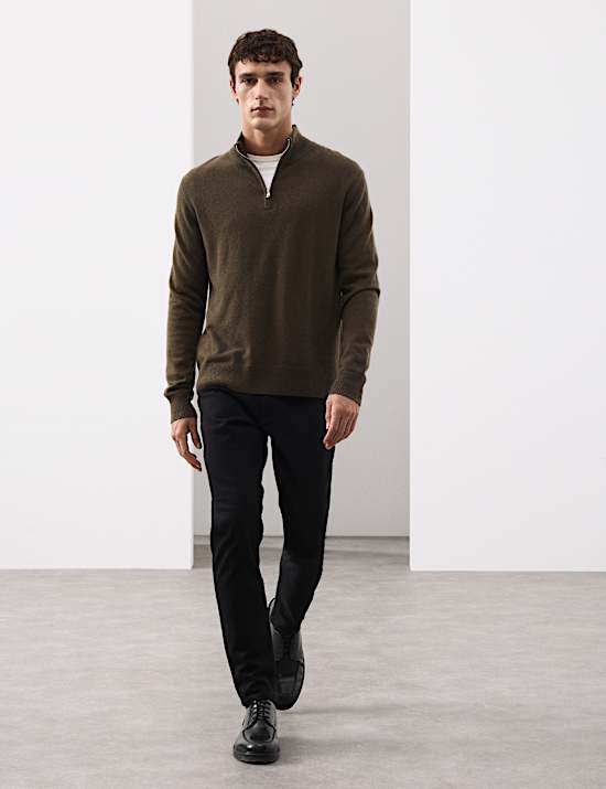 Pure Cashmere Half Zip Jumper