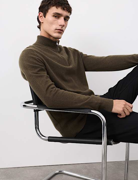 Pure Cashmere Half Zip Jumper