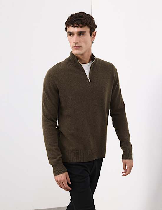 Pure Cashmere Half Zip Jumper