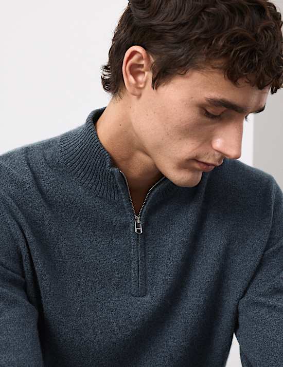 Pure Cashmere Half Zip Jumper