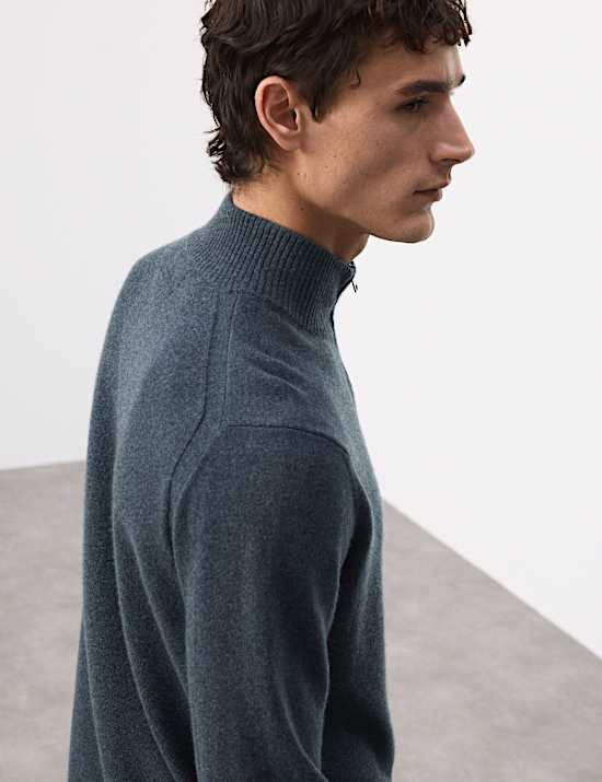 Pure Cashmere Half Zip Jumper