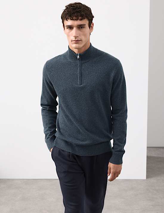 Pure Cashmere Half Zip Jumper