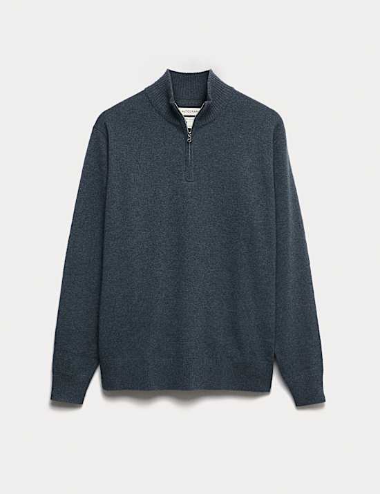 Pure Cashmere Half Zip Jumper
