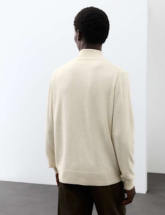 Jersey 100% cashmere con media cremallera