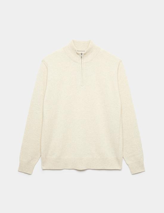 Jersey 100% cashmere con media cremallera