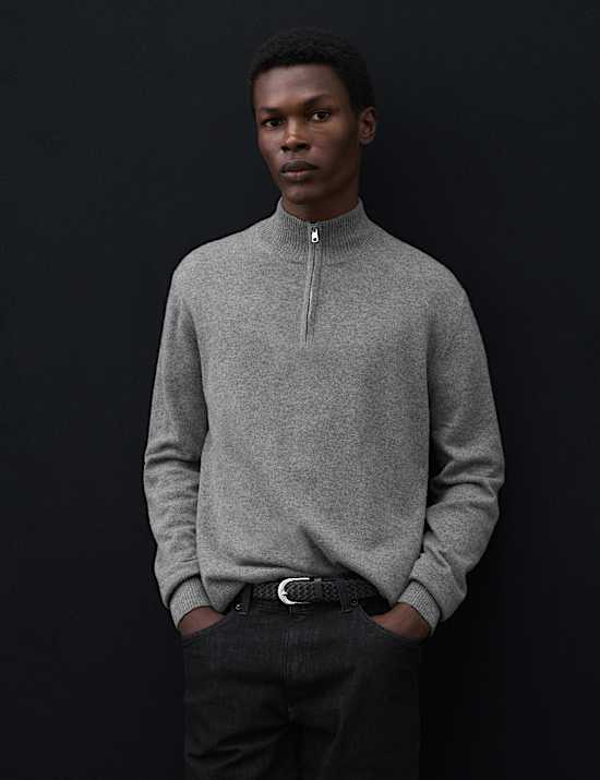 Pure Cashmere Half Zip Jumper
