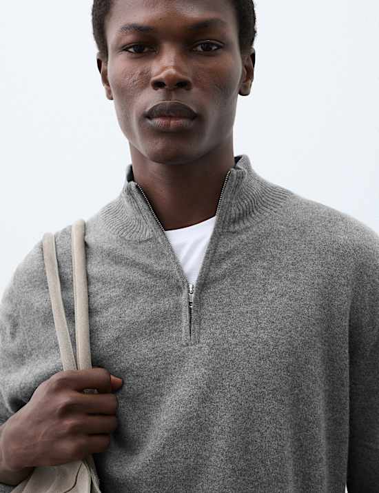 Pure Cashmere Half Zip Jumper