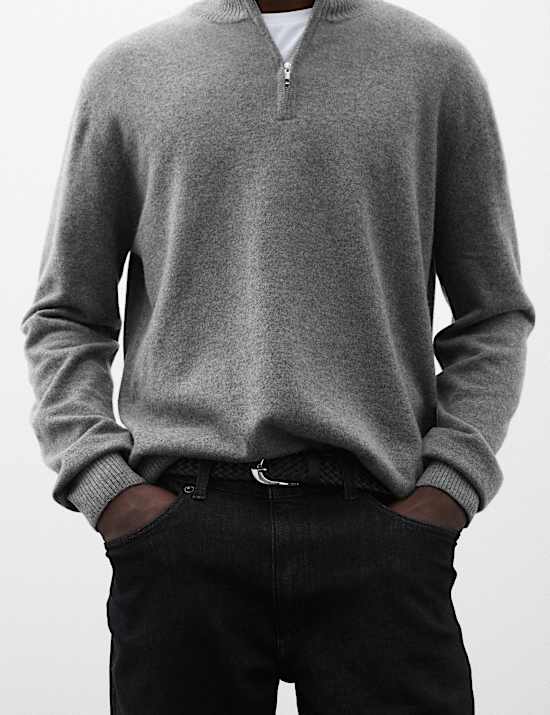 Pure Cashmere Half Zip Jumper