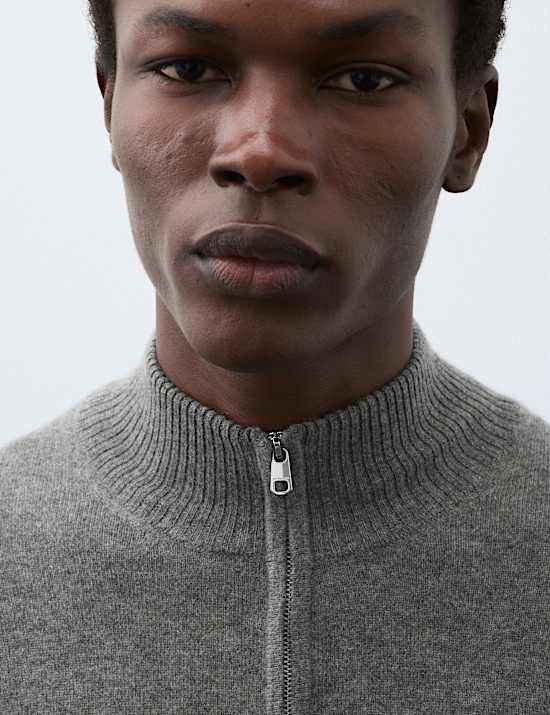 Pure Cashmere Half Zip Jumper