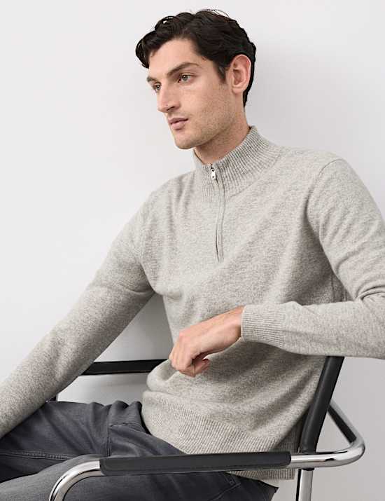 Pure Cashmere Half Zip Jumper