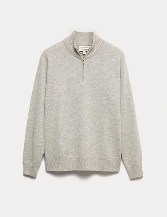 Pure Cashmere Half Zip Jumper