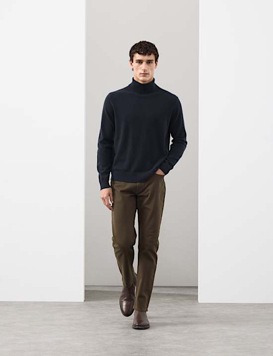 Pure Cashmere Roll Neck Jumper