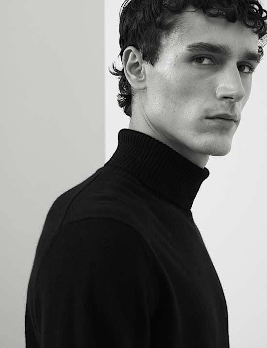 Pure Cashmere Roll Neck Jumper