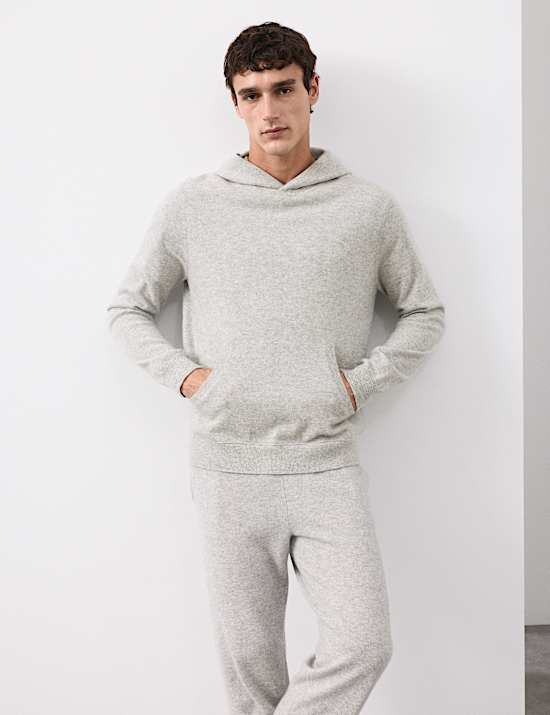 Sweat à capuche en maille 100 % cachemire