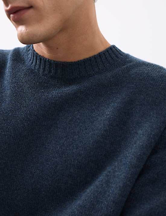 Cashmere and Wool Blend Crew Neck Jumper