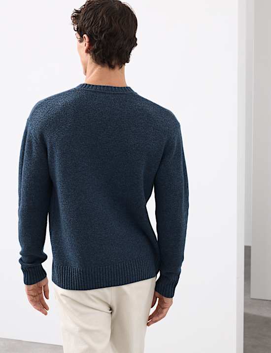 Cashmere and Wool Blend Crew Neck Jumper