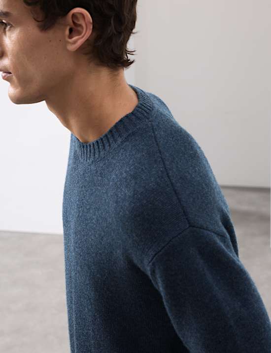 Cashmere and Wool Blend Crew Neck Jumper