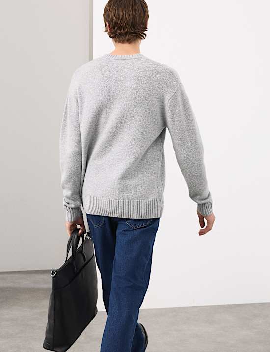 Pull à col rond en mélange laine et cachemire