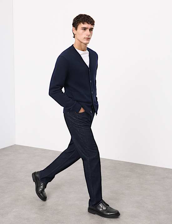 Kardigan z grubej dzianiny z mieszanki wełny i kaszmiru