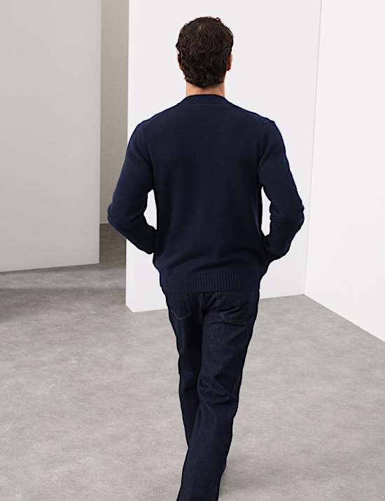 Kardigan z grubej dzianiny z mieszanki wełny i kaszmiru