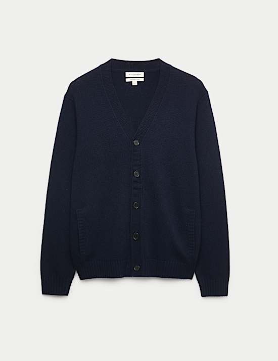 Kardigan z grubej dzianiny z mieszanki wełny i kaszmiru