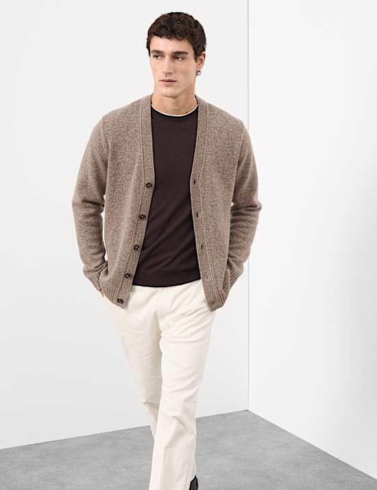 Cardigan en tricot épais de laine cachemire mélangée