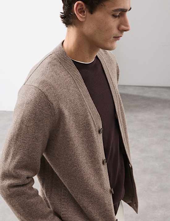 Cardigan en tricot épais de laine cachemire mélangée