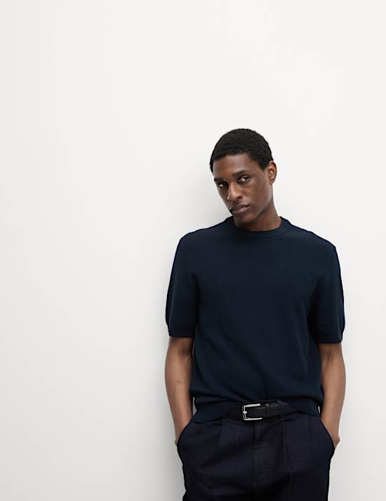 Katoenrijk, gebreid T-shirt met structuur