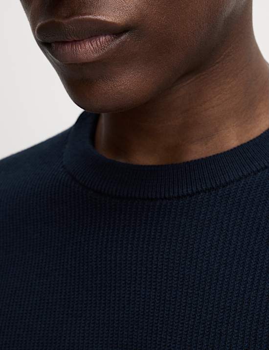 Katoenrijk, gebreid T-shirt met structuur