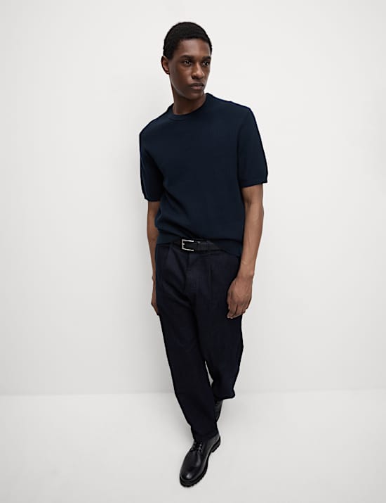 Katoenrijk, gebreid T-shirt met structuur