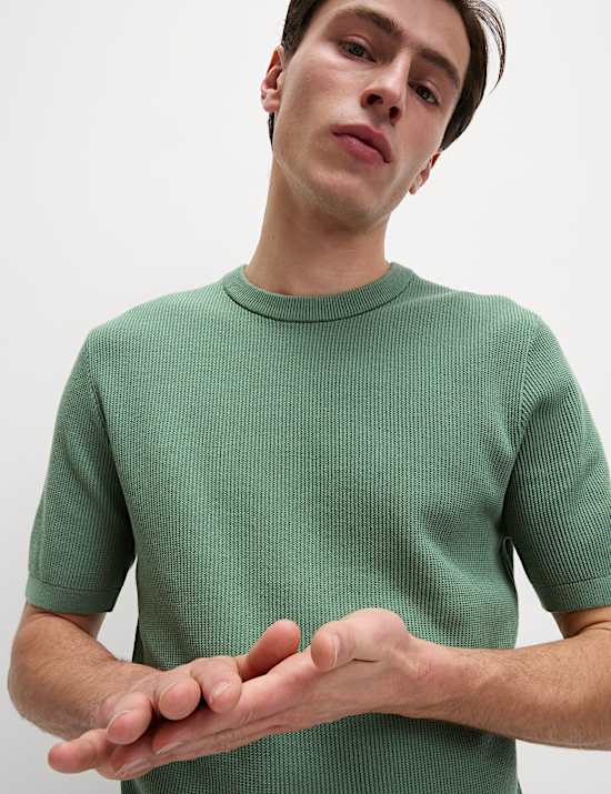 Cotton Rich Textured T-Shirt