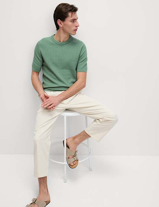 Cotton Rich Textured Knitted T-Shirt