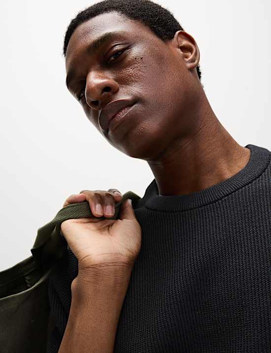 Cotton Rich Textured Knitted T-Shirt