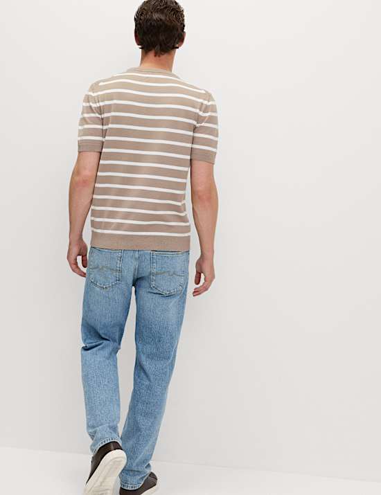 Katoenrijk, gebreid T-shirt met strepen