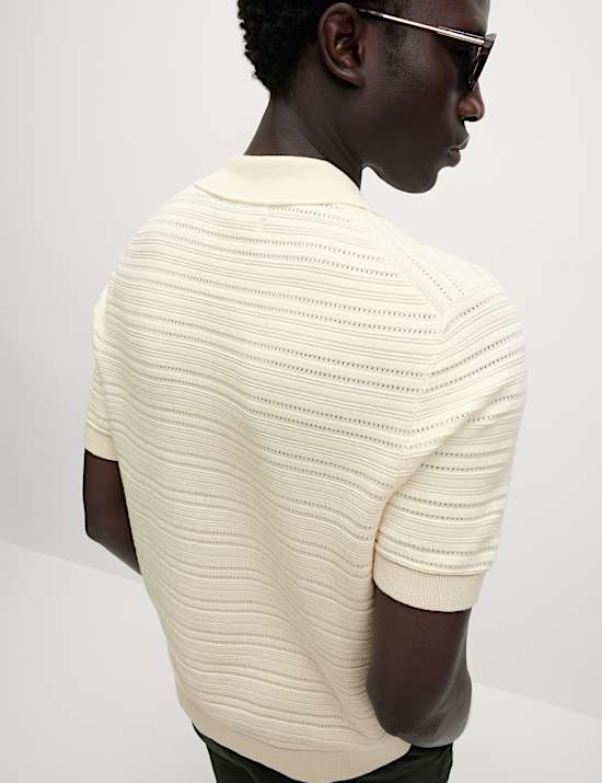 Chemise en maille de coton textur&eacute;